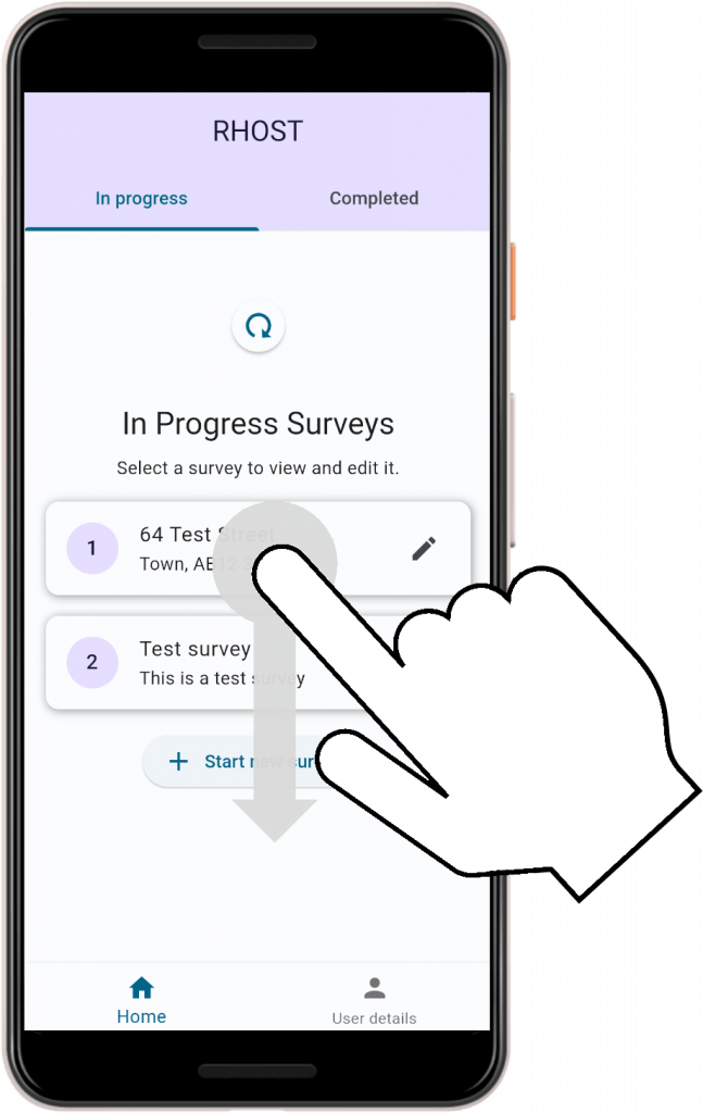 A user refreshing the survey page